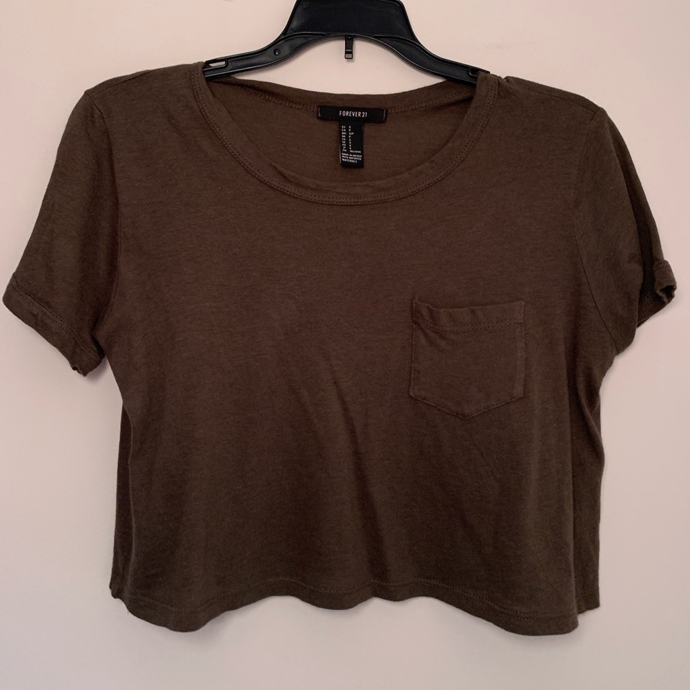 Dark Olive Green Crop Top